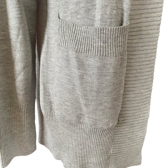 Folunsi women's medium light gray long sleeve stretchy open cardigan sweater - Picture 6 of 12